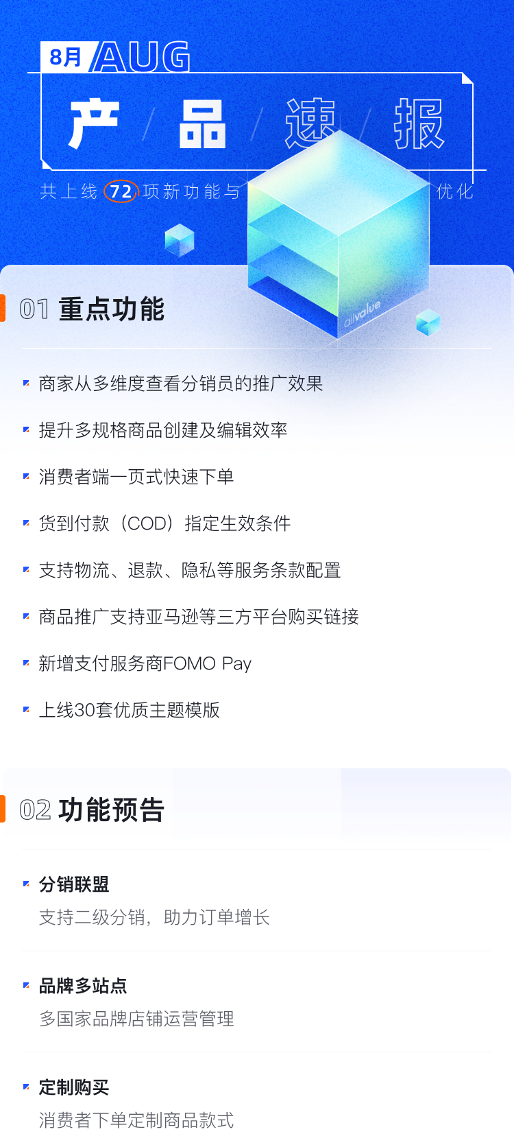 8月產(chǎn)品速報 |二級分銷、支持亞馬遜等平臺跳轉(zhuǎn)及72項功能優(yōu)化