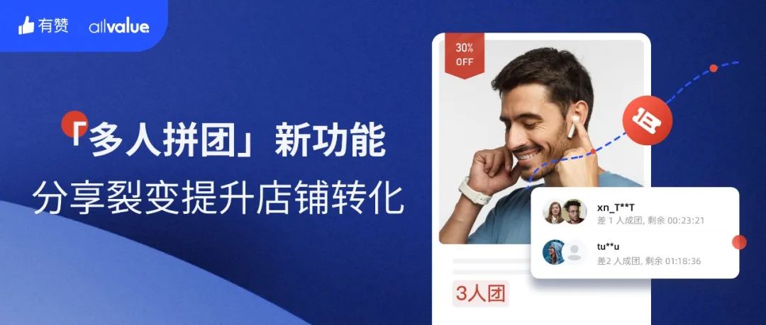 AllValue推出「多人拼團」功能，解鎖獨立站“裂變營銷”新玩法！